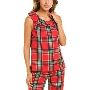 Trina Turk Amber Top - Tartan Print. MEDIUM (NEW)